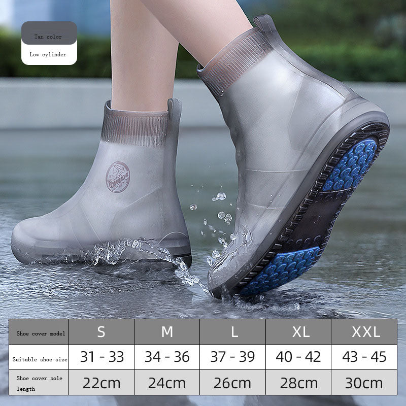 Fundas para zapatos de lluvia para hombres y mujeres, fundas de silicona impermeables para zapatos contra la lluvia, engrosadas y resistentes al desgaste en días lluviosos.