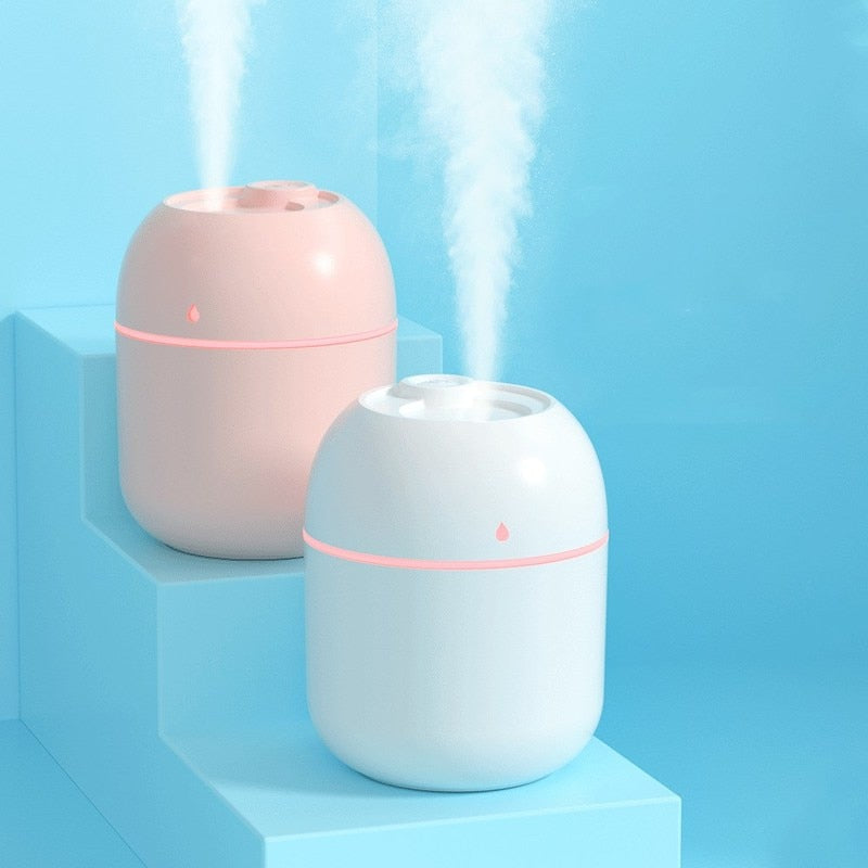 1 mini humidificateur d'air ultrasonique portable de 220 ml, diffuseur d'huiles essentielles et d'arômes, brumisateur USB, humidificateurs d'aromathérapie pour la maison