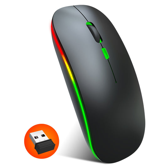 Souris sans fil lumineuse colorée 2,4 G pour ordinateur portable silencieux et bureau 