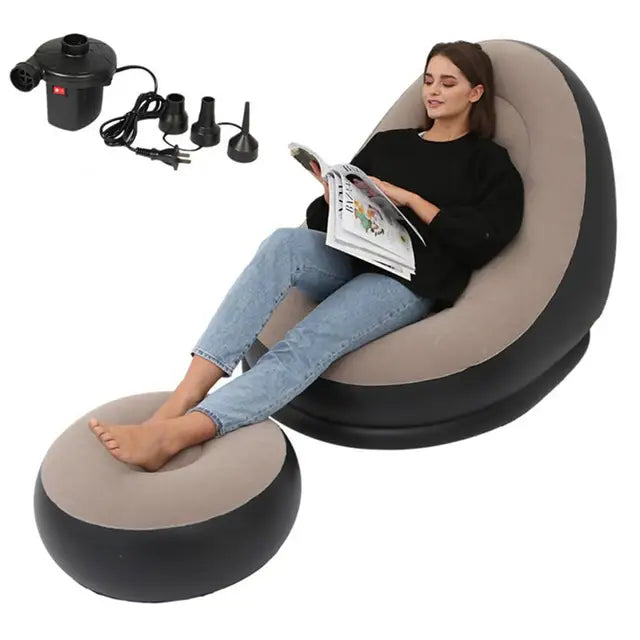 Colchón de aire inflable, sofá perezoso, sillón reclinable, cómodo taburete para piernas, puf individual para uso doméstico y al aire libre