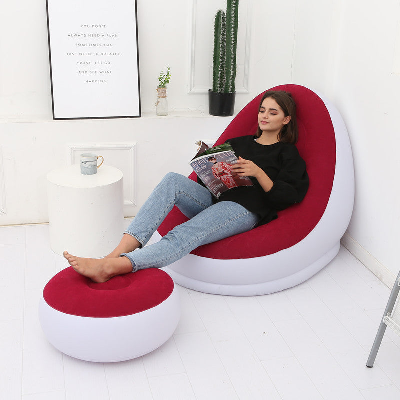 Colchón de aire inflable, sofá perezoso, sillón reclinable, cómodo taburete para piernas, puf individual para uso doméstico y al aire libre