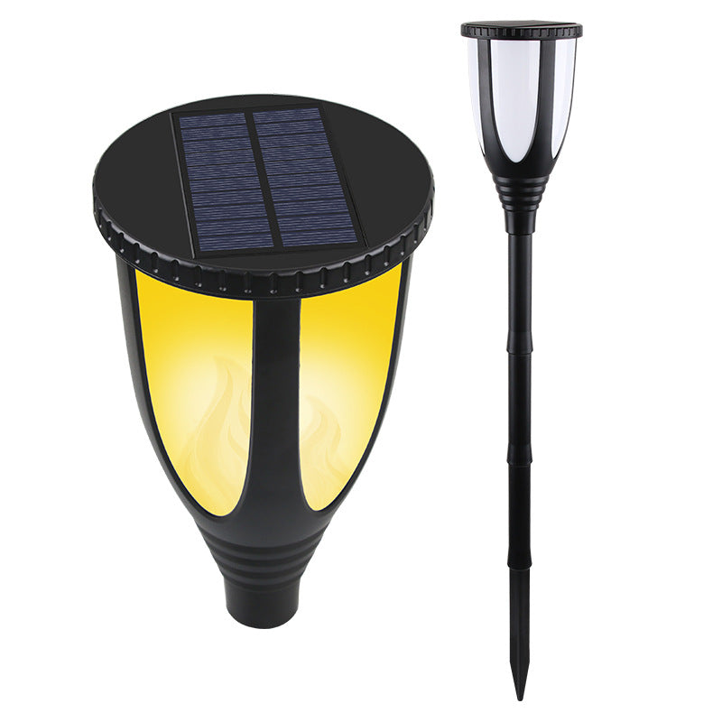 Solar Lamp 75led Simulation Flame Lamp Outdoor Waterproof Ground Garden Lawn Torch Lamp