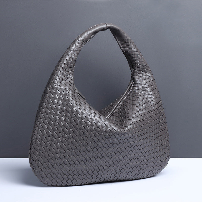 Sac à bandoulière en forme de croissant pour femme, tissé à la main, sac à boulettes, sac à bandoulière simple à la mode