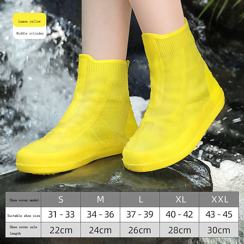 Fundas para zapatos de lluvia para hombres y mujeres, fundas de silicona impermeables para zapatos contra la lluvia, engrosadas y resistentes al desgaste en días lluviosos.