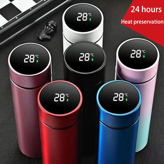 Bouteille thermos numérique intelligente de 500 ml avec affichage de la température Tasse à café intelligente isolée sous vide en acier inoxydable 304