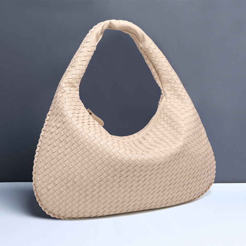 Sac à bandoulière en forme de croissant pour femme, tissé à la main, sac à boulettes, sac à bandoulière simple à la mode