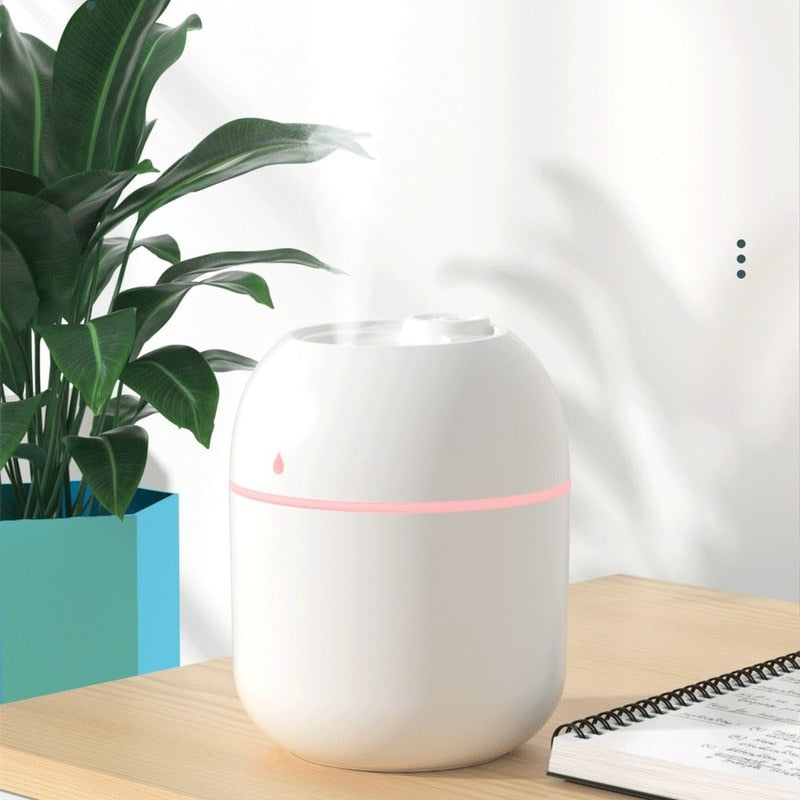 1 mini humidificateur d'air ultrasonique portable de 220 ml, diffuseur d'huiles essentielles et d'arômes, brumisateur USB, humidificateurs d'aromathérapie pour la maison