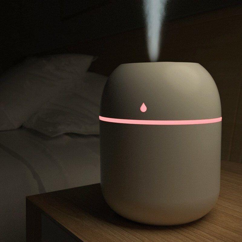 1 mini humidificateur d'air ultrasonique portable de 220 ml, diffuseur d'huiles essentielles et d'arômes, brumisateur USB, humidificateurs d'aromathérapie pour la maison