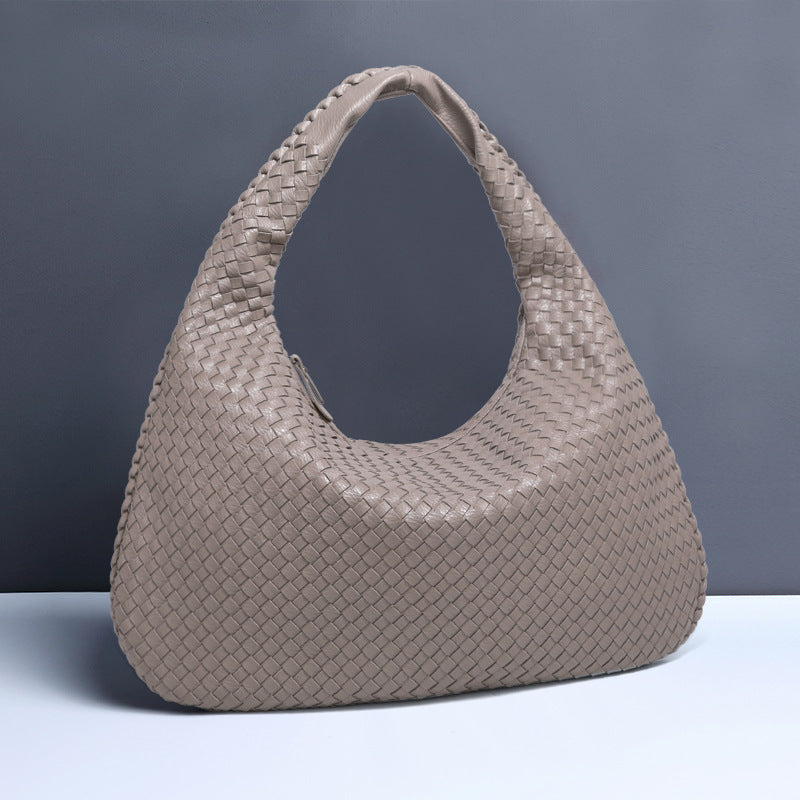 Sac à bandoulière en forme de croissant pour femme, tissé à la main, sac à boulettes, sac à bandoulière simple à la mode