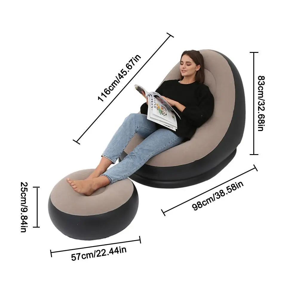 Colchón de aire inflable, sofá perezoso, sillón reclinable, cómodo taburete para piernas, puf individual para uso doméstico y al aire libre