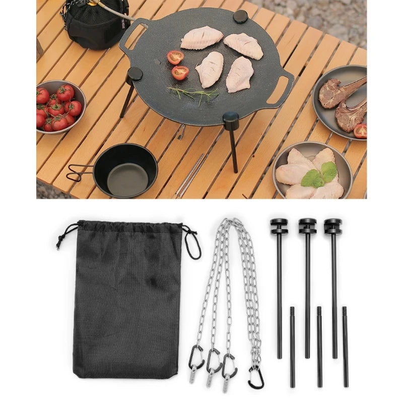 Detachable Grill Vertical Tripod Grill Barbecue Grill Aluminum Alloy Bracket Barbecue Tripod Stand Outdoor Griddle Grill