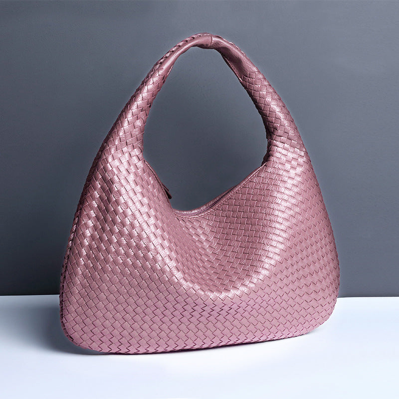 Sac à bandoulière en forme de croissant pour femme, tissé à la main, sac à boulettes, sac à bandoulière simple à la mode