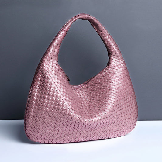 Crescent shaped women's bag hand woven hand-held dumpling bag fashionable single shoulder armpit bag