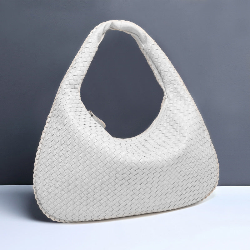 Sac à bandoulière en forme de croissant pour femme, tissé à la main, sac à boulettes, sac à bandoulière simple à la mode