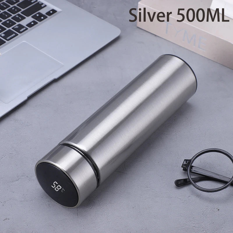 Bouteille thermos numérique intelligente de 500 ml avec affichage de la température Tasse à café intelligente isolée sous vide en acier inoxydable 304