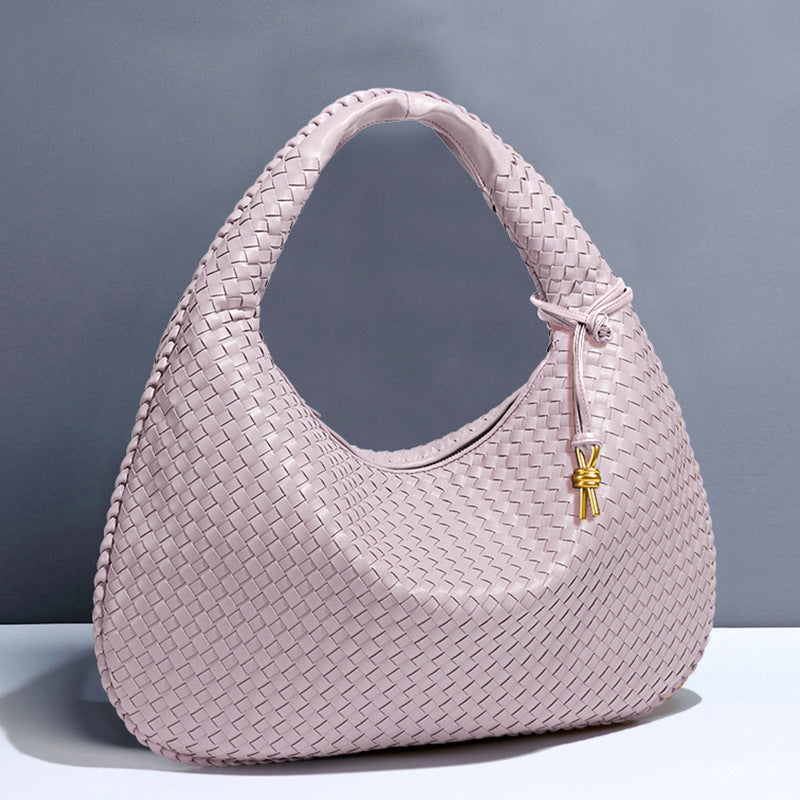 Sac à bandoulière en forme de croissant pour femme, tissé à la main, sac à boulettes, sac à bandoulière simple à la mode