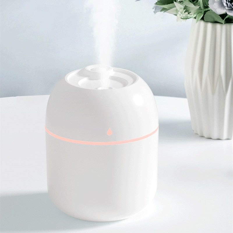 1 mini humidificateur d'air ultrasonique portable de 220 ml, diffuseur d'huiles essentielles et d'arômes, brumisateur USB, humidificateurs d'aromathérapie pour la maison